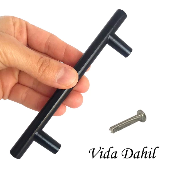 8 Adet Boy Kulp Mat Siyah 96 mm Kulp Mobilya Mutfak Dolabı Çekmece Dolap Kapak Kulpu Kulbu Metal Kulpları - 2