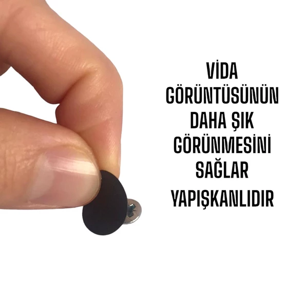 100 ADET Siyah Vida Kapatıcı Yapışkanlı Vida Tapası Tıpası Kapağı Vida Gizleyici - 2