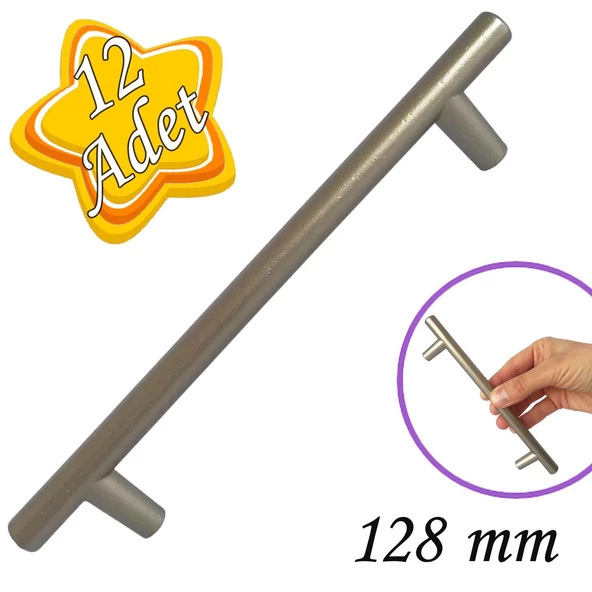 12 Adet Boy Kulp Saten 128 mm Kulp Mobilya Mutfak Dolabı Çekmece Dolap Kapak Kulpu Kulbu Metal Kulpları
