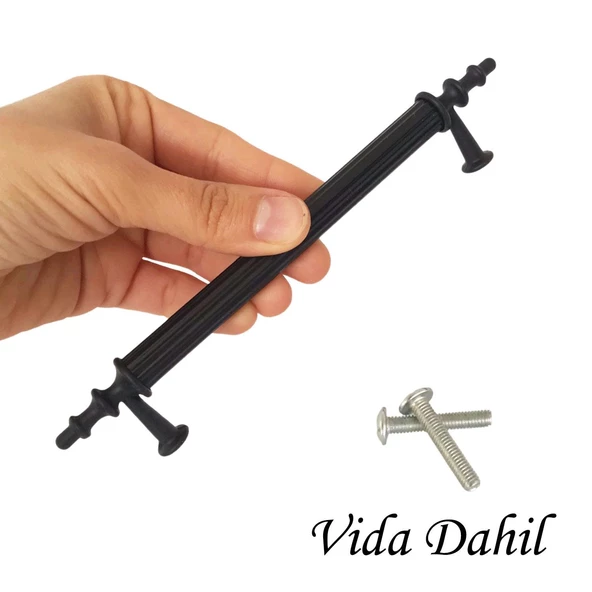 5 Adet Erciyes kulp Siyah 128 mm Kulp Mobilya Mutfak Dolabı Çekmece Dolap Kapak Kulpu Kulbu Metal Kulpları - 2