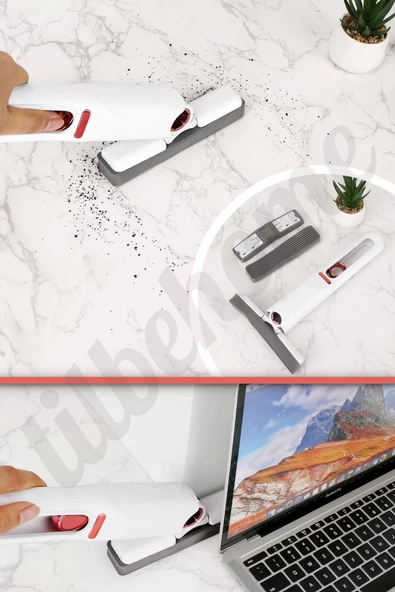 Taşınabilir Mini Mop Paspası Temizlik Süngeri Mutfak Tezgahı Pencere Cam Zemin Silme 6 Yedek Mop - 5