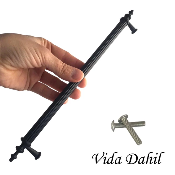 8 Adet Erciyes kulp Siyah 224 mm Kulp Mobilya Mutfak Dolabı Çekmece Dolap Kapak Kulpu Kulbu Metal Kulpları - Resim 2