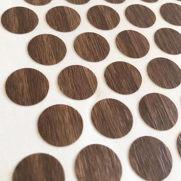 200 ADET Ceviz Vida Kapatıcı Ahşap Desenli Yapışkanlı Vida Tapası Tıpası Kapağı Vida Gizleyici - 3