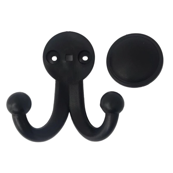 4 Adet Karagül Siyah Askı Askılık Vestiyer Banyo Dolap Elbise Askısı Sert Plastik - Resim 5