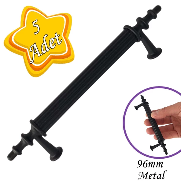 5 Adet Erciyes kulp Siyah 96 mm Kulp Mobilya Mutfak Dolabı Çekmece Dolap Kapak Kulpu Kulbu Metal Kulpları ürün görseli 1