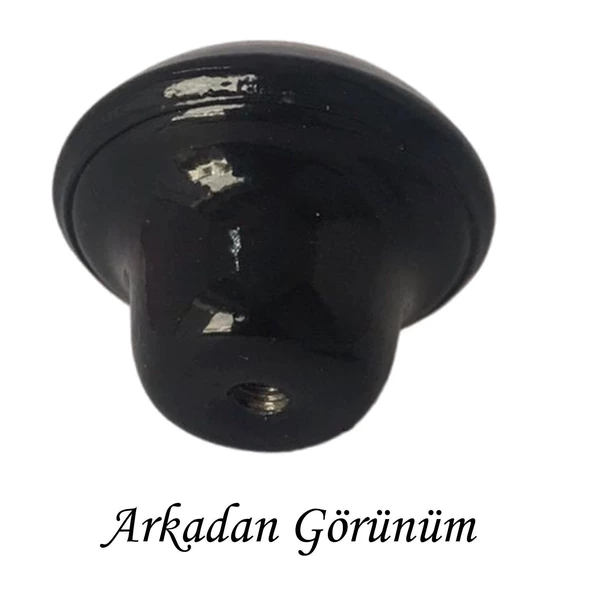 15 Adet Siyah Noktalı Mantar Düğme Kulp Mobilya Çekmece Dolap Kapak Kulbu Metal Kulp Aksesuarları Vidalı - Resim 4