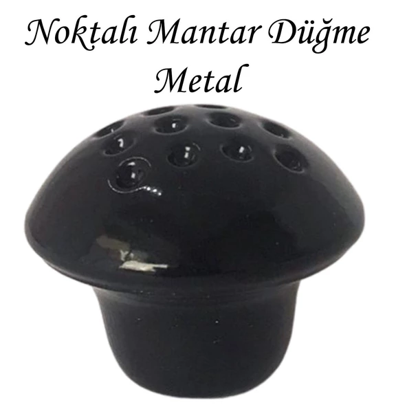 Siyah Noktalı Mantar Düğme Kulp Mobilya Çekmece Dolap Kapak Kulbu Metal Kulp Aksesuarları Vidalı