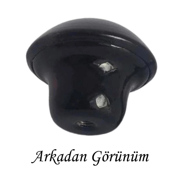 Siyah Mantar Düğme Kulp Mobilya Çekmece Dolap Kapak Kulbu Metal Kulp Aksesuarları Vidalı - 4