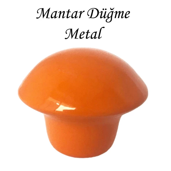 Turuncu Mantar Düğme Kulp Çocuk Bebek Mobilya Çekmece Dolap Kapak Kulbu Metal Kulp Aksesuarları Vidalı ürün görseli 1