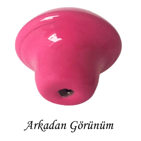 Pembe Noktalı Mantar Düğme Kulp Çocuk Bebek Mobilya Çekmece Dolap Kapak Kulbu Metal Kulp Aksesuarları Vidalı - 4