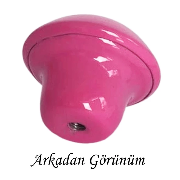 Pembe Mantar Düğme Kulp Çocuk Bebek Mobilya Çekmece Dolap Kapak Kulbu Metal Kulp Aksesuarları Vidalı - 4