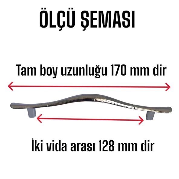 Ördek kulp Krom 128 mm Kulp Mobilya Mutfak Dolabı Çekmece Dolap Kapak Kulpu Kulbu Metal Kulpları - 3