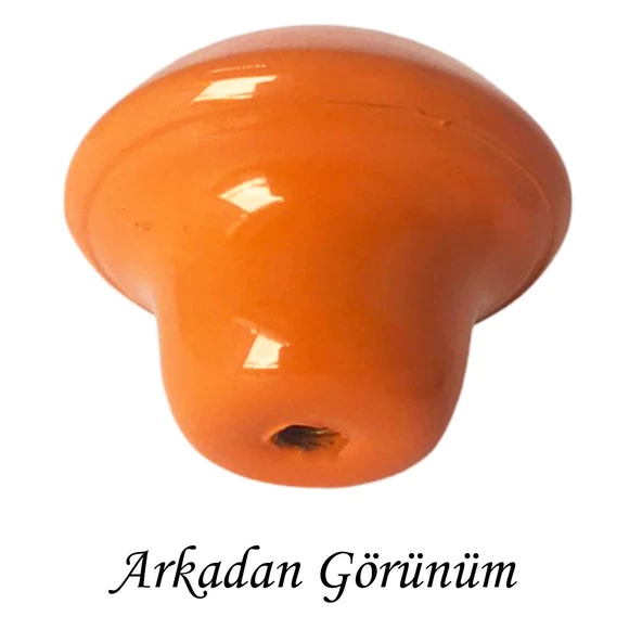 Turuncu Noktalı Mantar Düğme Kulp Çocuk Bebek Mobilya Çekmece Dolap Kapak Kulbu Metal Kulp Aksesuarları Vidalı - 4