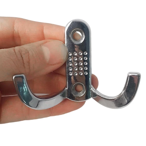 Klasik Noktalı Askı Krom Portmanto Askı Vestiyer Duvar Askısı Metal Dolap Elbise Askılığı - Resim 2
