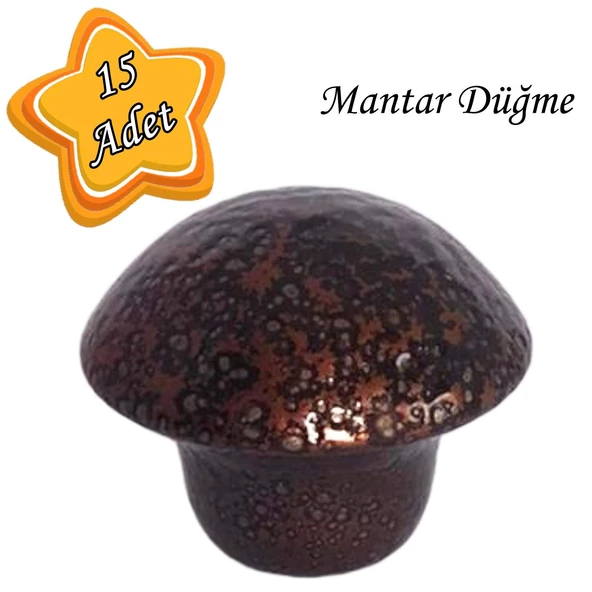 15 Adet Bakır Mantar Düğme Kulp Mobilya Çekmece Dolap Kapak Kulbu Metal Kulp Aksesuarları Vidalı ürün görseli 1