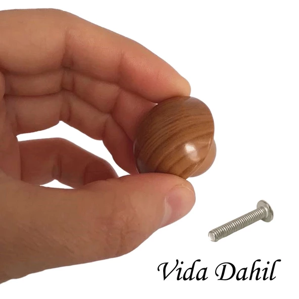 15 Adet Kayın Mantar Düğme Kulp Mobilya Çekmece Dolap Kapak Kulbu Metal Kulp Aksesuarları Vidalı - 2