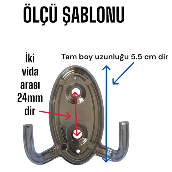 6 Adet Seç Askı Krom Portmanto Askı Vestiyer Duvar Askısı Metal Dolap Elbise Askılığı - Resim 3