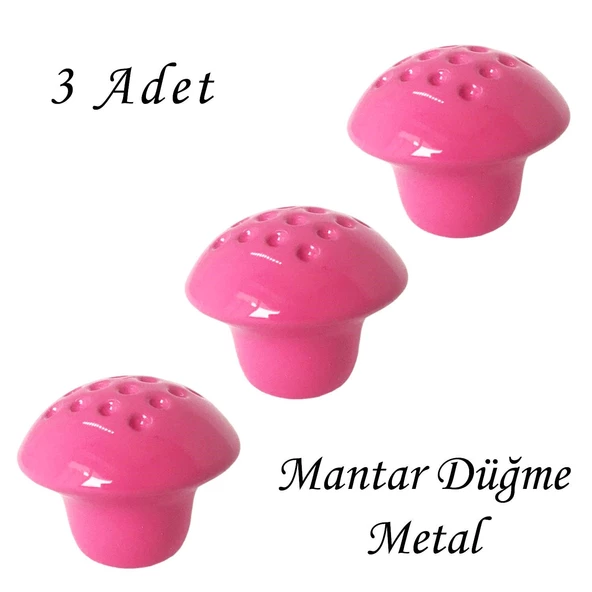 3 Adet Pembe Noktalı Mantar Düğme Kulp Çocuk Bebek Mobilya Çekmece Dolap Kapak Kulbu Metal Kulp Aksesuarları Vidalı ürün görseli 1