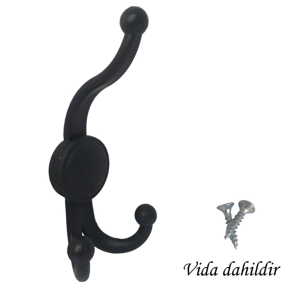 Karagül Siyah Askılık Portmanto Vestiyer Banyo Dolap Elbise Askısı Sert Plastik - 4