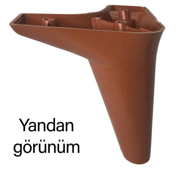 8 Adet Zelve 12 cm Kahverengi Lüx Mobilya Kanepe Sehpa Ünite Koltuk Ayağı Baza Ayak - Resim 5