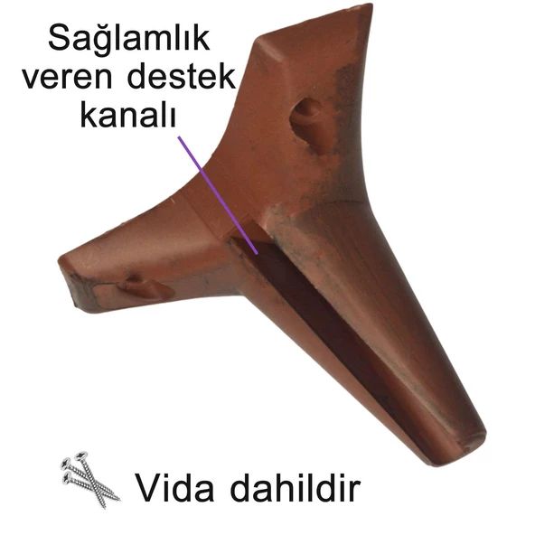 Zelve 12 cm Ceviz Ahşap Desenli Lüx Mobilya Kanepe Sehpa Ünite Koltuk Ayağı Baza Ayak - 5