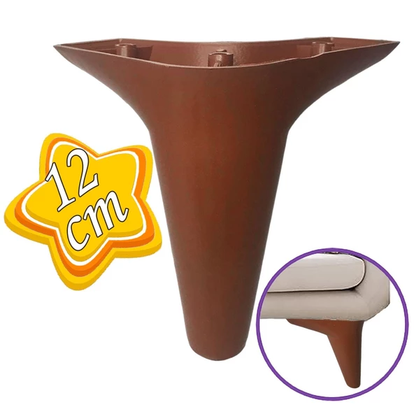 Zelve 12 cm Kahverengi Lüx Mobilya Kanepe Sehpa Ünite Koltuk Ayağı Baza Ayak