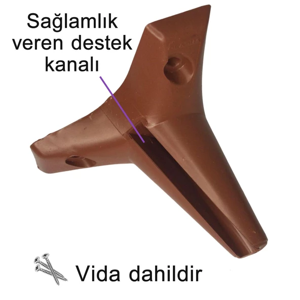 Zelve 12 cm Kahverengi Lüx Mobilya Kanepe Sehpa Ünite Koltuk Ayağı Baza Ayak - 4