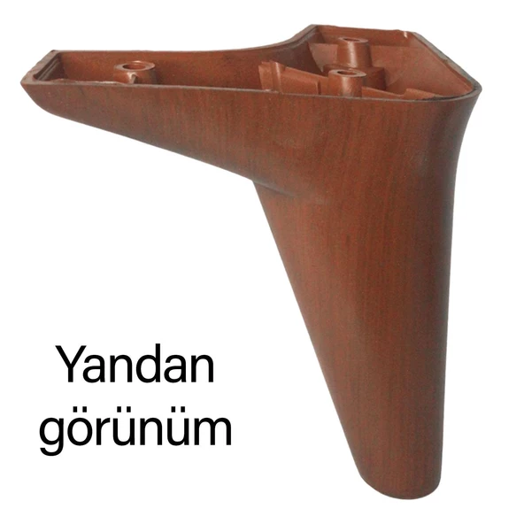 Zelve 12 cm Ceviz Ahşap Desenli Lüx Mobilya Kanepe Sehpa Ünite Koltuk Ayağı Baza Ayak - 4
