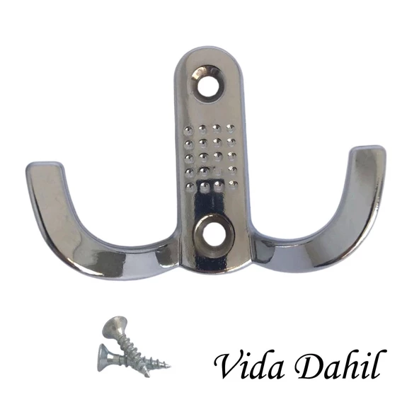 Klasik Noktalı Askı Krom Portmanto Askı Vestiyer Duvar Askısı Metal Dolap Elbise Askılığı - 4