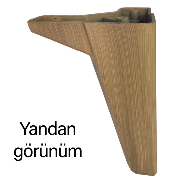 4 Adet Serdivan 15 cm Açık Ceviz Lüx Mobilya Kanepe Sehpa Ünite Koltuk Ayağı Baza Ayak - Resim 5