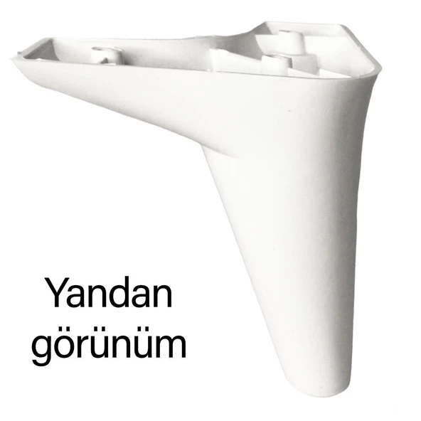 8 Adet Zelve 12 cm Beyaz Lüx Mobilya Kanepe Sehpa Ünite Koltuk Ayağı Baza Ayak - Resim 5