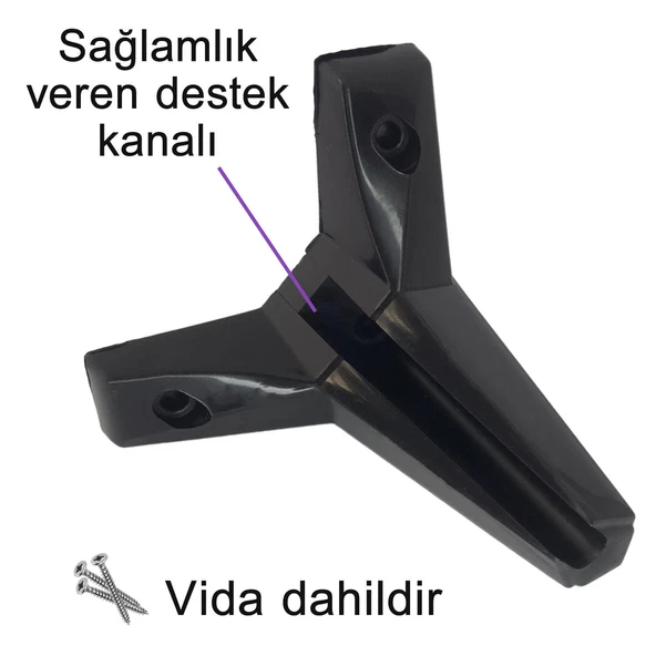 Serdivan 12 cm Siyah Lüx Mobilya Kanepe Sehpa Ünite Koltuk Ayağı Baza Ayak - 4