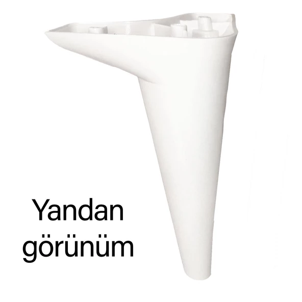 Zelve 20 cm Beyaz Lüx Mobilya Kanepe Sehpa Ünite Koltuk Ayağı Baza Ayak - 5