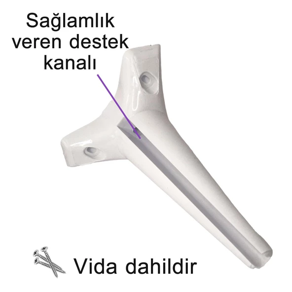 Zelve 20 cm Beyaz Lüx Mobilya Kanepe Sehpa Ünite Koltuk Ayağı Baza Ayak - 4