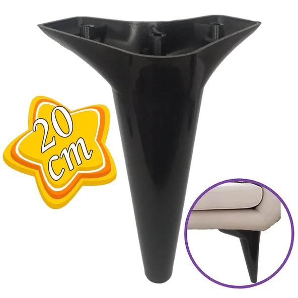 Zelve 20 cm Siyah Lüx Mobilya Kanepe Sehpa Ünite Koltuk Ayağı Baza Ayak