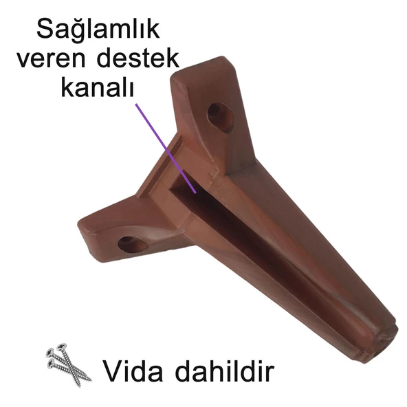 Serdivan 15 cm Ceviz Ahşap Desenli Lüx Mobilya Kanepe Sehpa Ünite Koltuk Ayağı Baza Ayak - 4