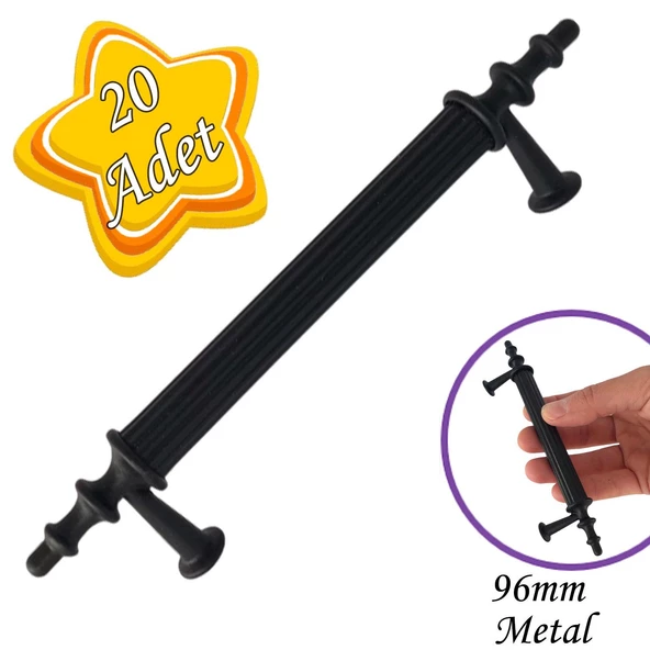 20 Adet Erciyes kulp Siyah 96 mm Kulp Mobilya Mutfak Dolabı Çekmece Dolap Kapak Kulpu Kulbu Metal Kulpları