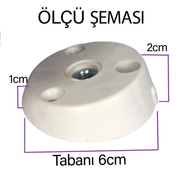 Dereceli Ayak Tabanı Beyaz Mobilya Masa Sehpa Ayağı Bağlantı Aparatı Açılı  Plastik - Resim 3