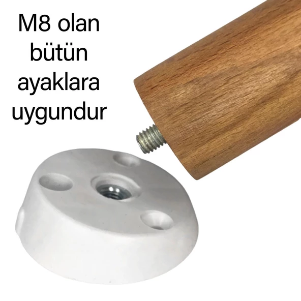 4 Adet Dereceli Ayak Tabanı Beyaz Mobilya Masa Sehpa Ayağı Bağlantı Aparatı Açılı  Plastik - 4