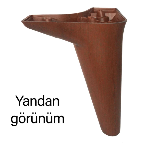 4 Adet Zelve 15 cm Ceviz Ahşap Desenli Lüx Mobilya Kanepe Sehpa Ünite Koltuk Ayağı Baza Ayak - 5