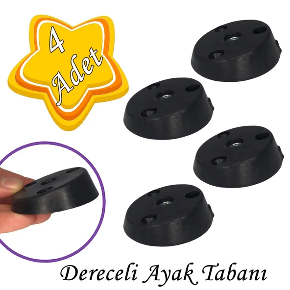 4 Adet Dereceli Ayak Tabanı Siyah Mobilya Masa Sehpa Ayağı Bağlantı Aparatı Açılı  Plastik