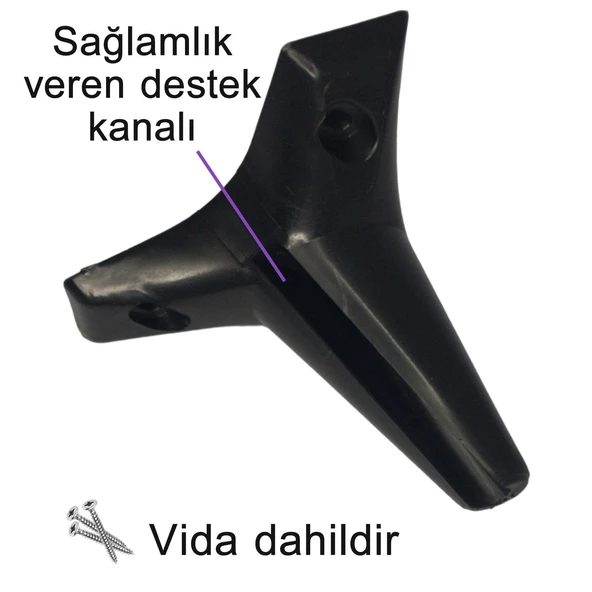 Zelve 12 cm Siyah Lüx Mobilya Kanepe Sehpa Ünite Koltuk Ayağı Baza Ayak - 4