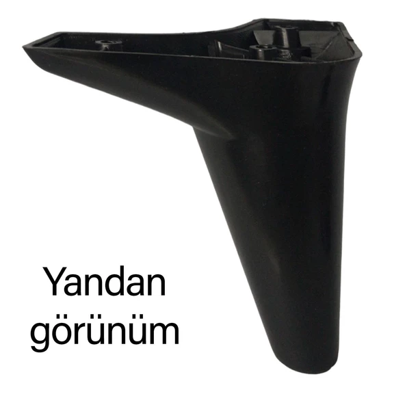 4 Adet Zelve 12 cm Siyah Lüx Mobilya Kanepe Sehpa Ünite Koltuk Ayağı Baza Ayak - 5