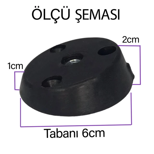 8 Adet Dereceli Ayak Tabanı Siyah Mobilya Masa Sehpa Ayağı Bağlantı Aparatı Açılı  Plastik - 3