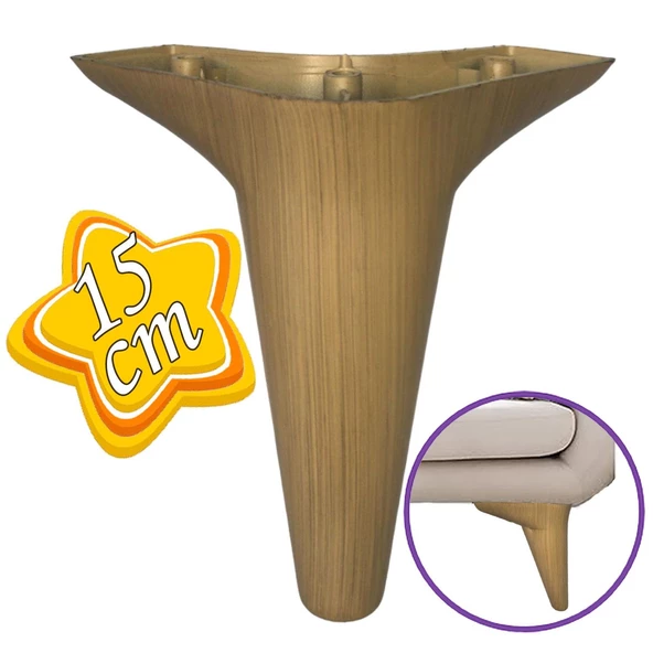 Zelve 15 cm Açık Ceviz  Lüx Mobilya Kanepe Sehpa Ünite Koltuk Ayağı Baza Ayak