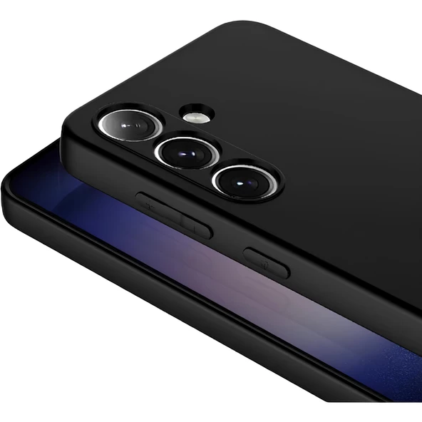 Samsung Galaxy S24 İçi Kadife Silikon Kılıf Siyah - Resim 2