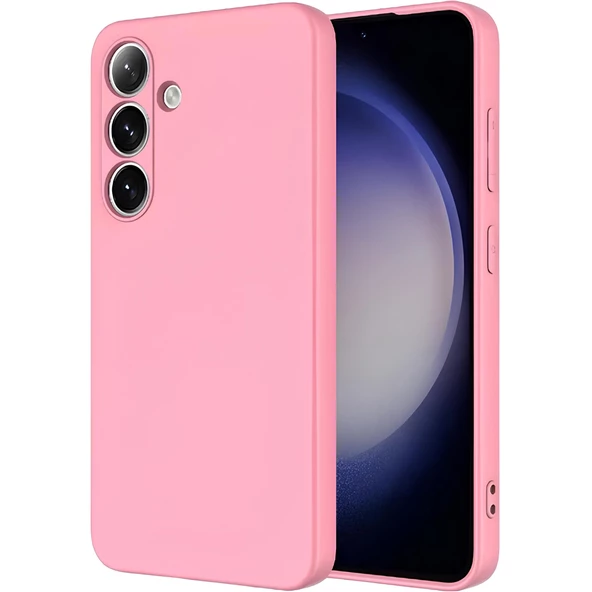 Samsung Galaxy S24 İçi Kadife Silikon Kılıf Pembe
