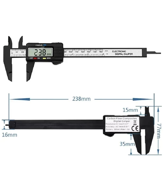 Kumpas Dijital Karbon Fiber Hassas 150Mm Kalınlık Ölçer - Resim 4