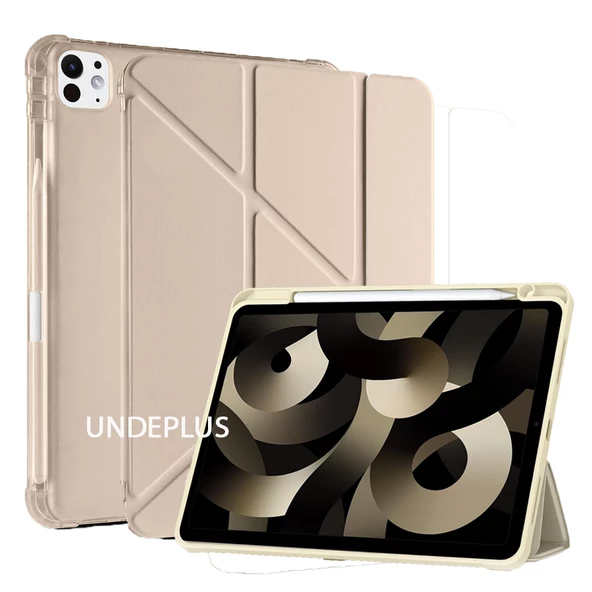 Apple iPad Pro 12.9 5. Nesil 2021 Kılıf Kalem Bölmeli Trifolding Case A2378 A2379 A2461 A2462 - 3
