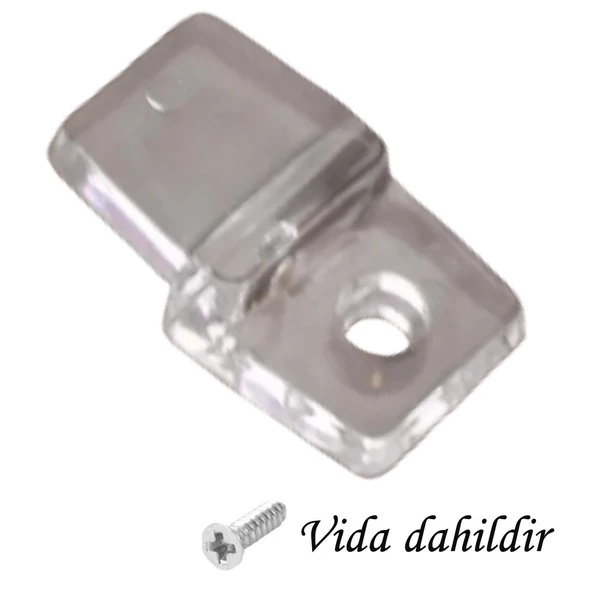 15 Adet Ayna Tırnağı Cam Ayna Tutucu Plastik Şeffaf - Resim 2